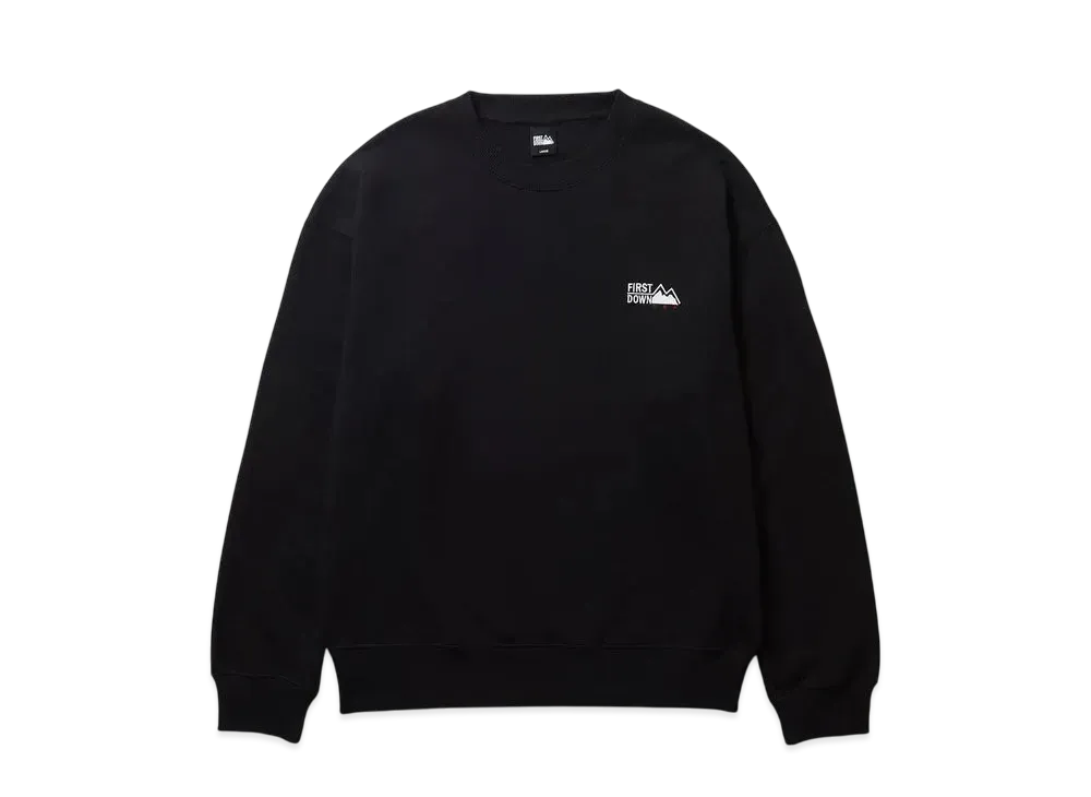 FIRST DOWN Logo Crew Sweat "Black"