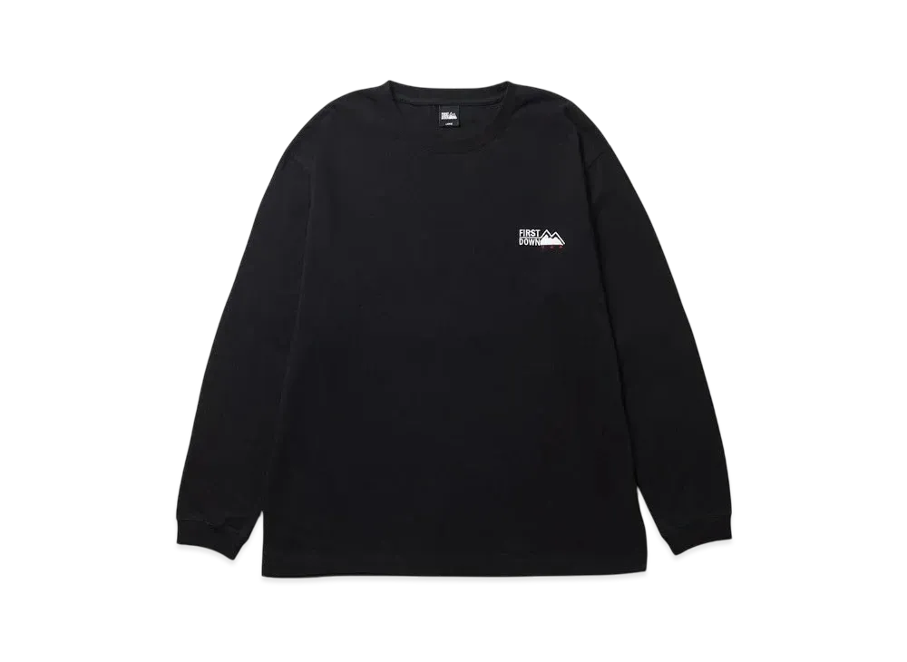 FIRST DOWN Logo L/S Tee Cotton Jersey "Black"