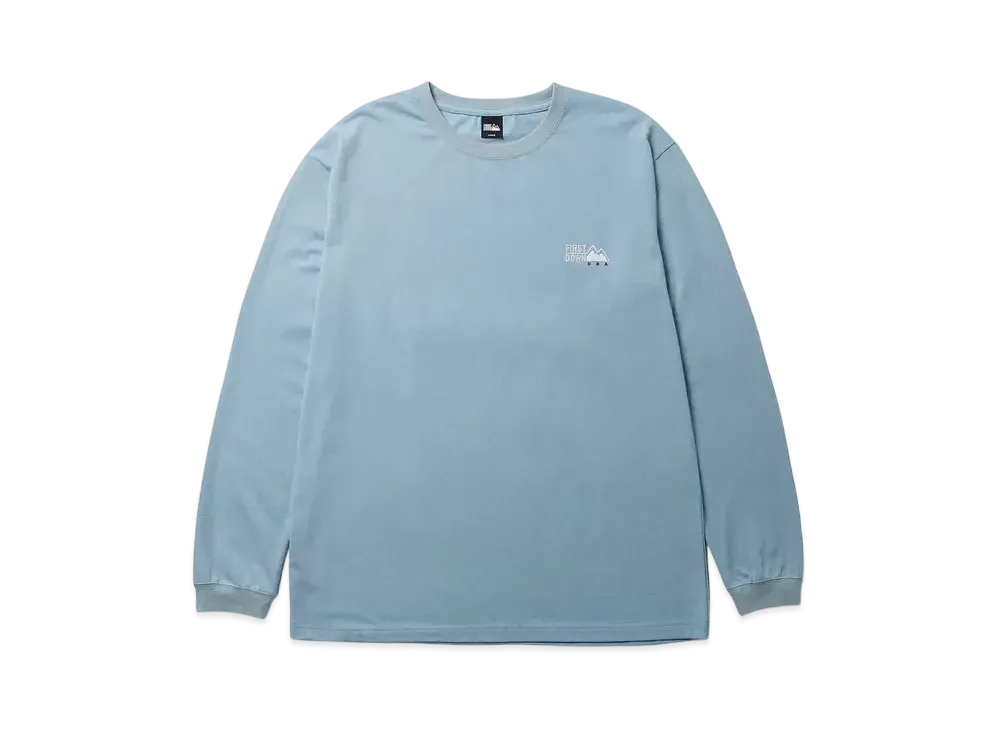 FIRST DOWN Logo L/S Tee Cotton Jersey "Blue"
