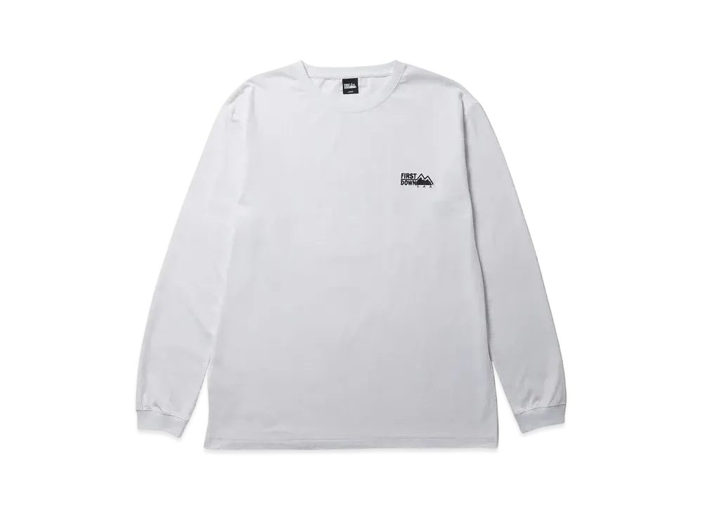 FIRST DOWN Logo L/S Tee Cotton Jersey "White"