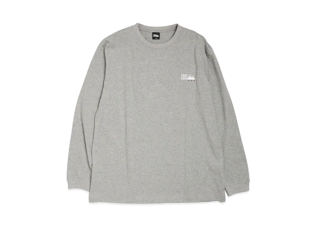 FIRST DOWN Logo L/S Tee Cotton Jersey "Grey"
