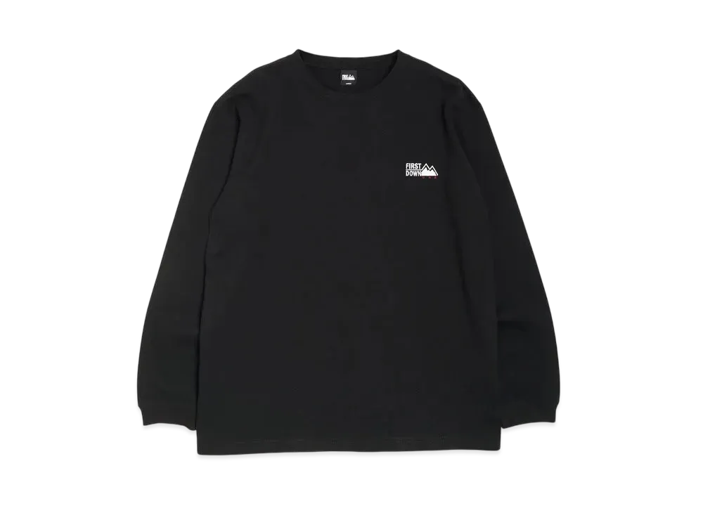 FIRST DOWN Logo L/S Tee Cotton Jersey "Black"