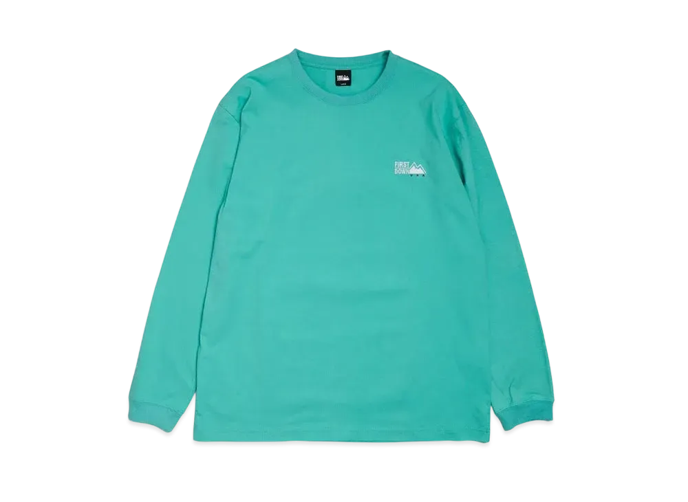 FIRST DOWN Logo L/S Tee Cotton Jersey "Mint"