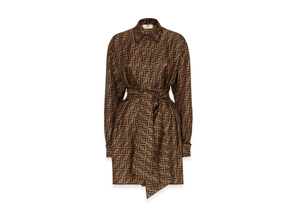 FENDI Women's FF Monogram Dress "Brown"