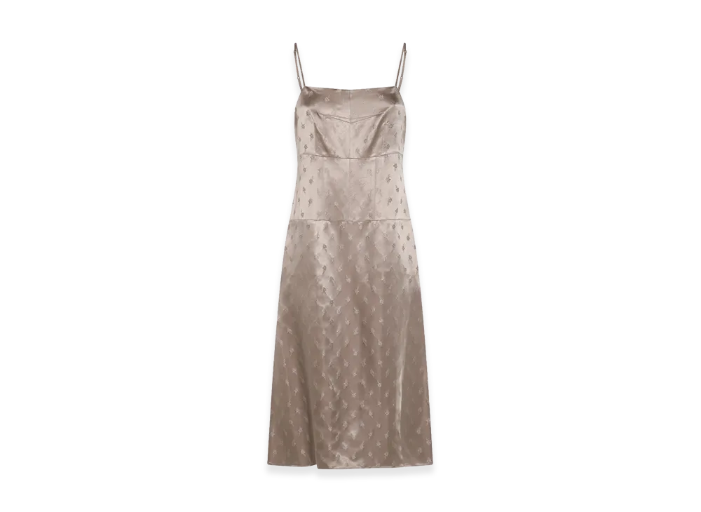 FENDI Women's Satin Midi Dress "Beige"