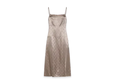 FENDI Women's Satin Midi Dress "Beige"