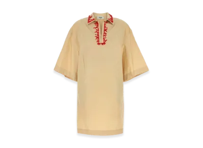 FENDI Women's Poplin Dress "Beige"