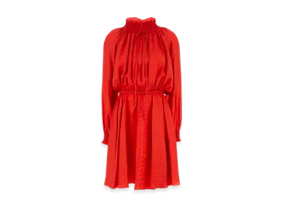 FENDI Women's Silk Mini Dress "Coral Red"