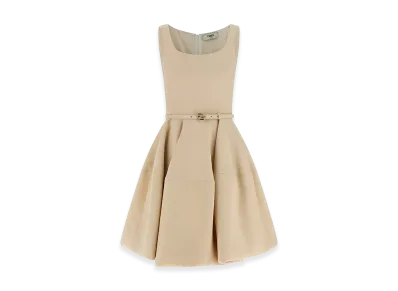 FENDI Women's Mini Dress In Wool And Silk Blend "Beige"