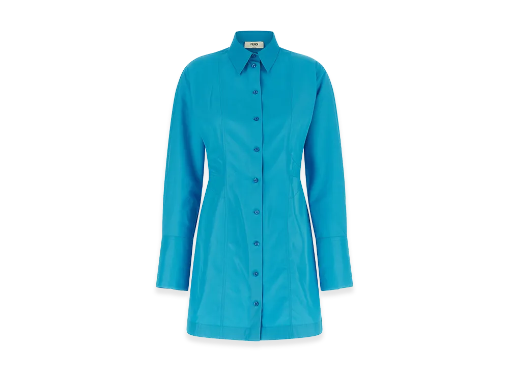 FENDI Women's Viscose Techno Dress "Light Blue"