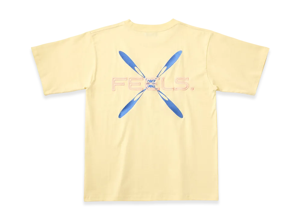 FEELS. Big Cross Logo T-Shirt "Pale Yellow"
