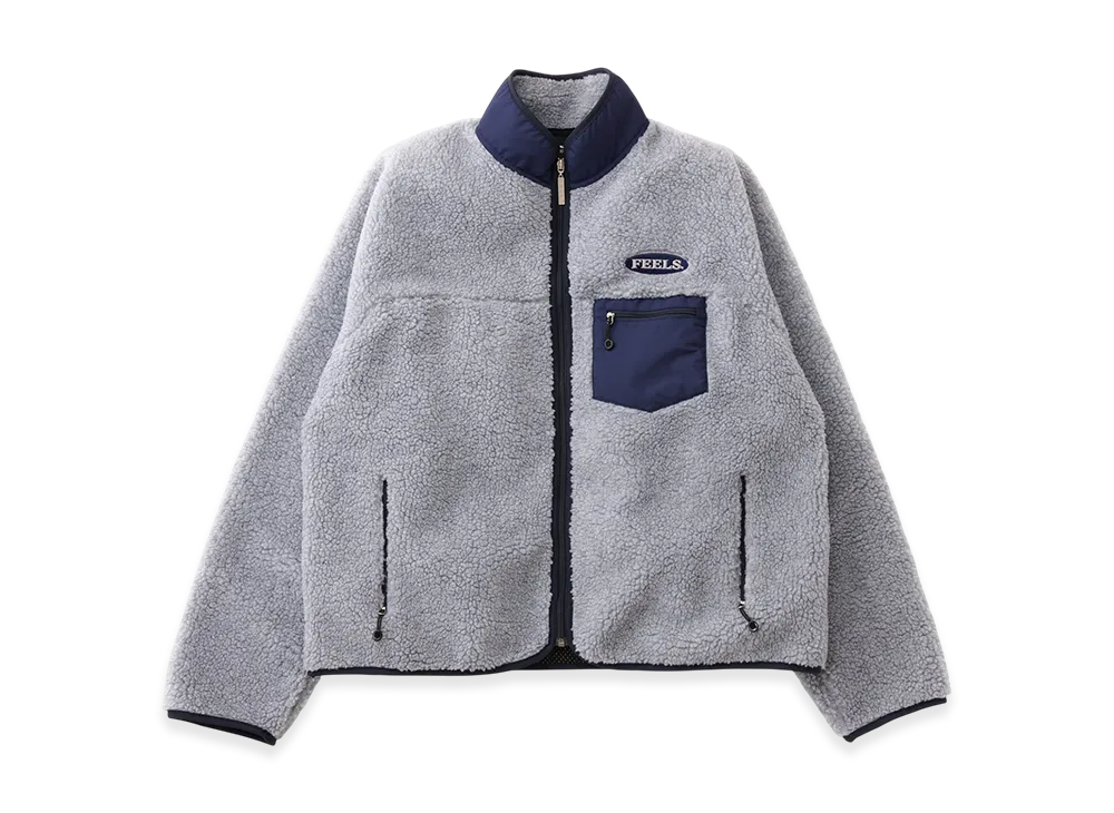 FEELS. Boa Fleece Zip Jacket "Light Gray"