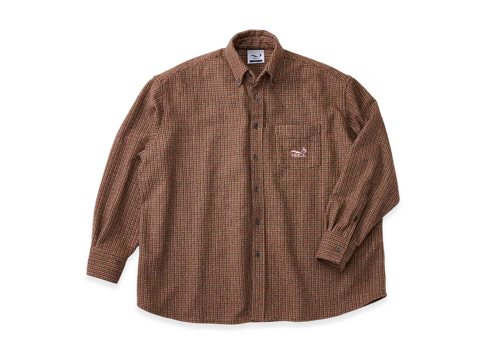 FEELS. Ombre Check Outer Shirt "Red"