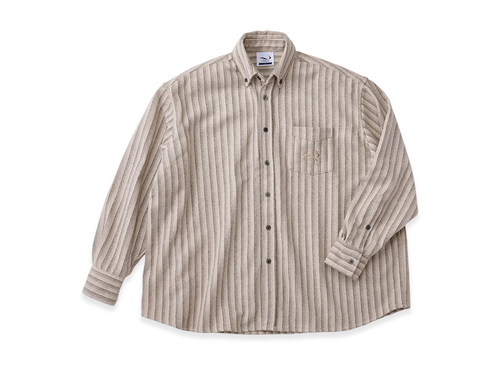 FEELS. Ombre Check Outer Shirt "White"