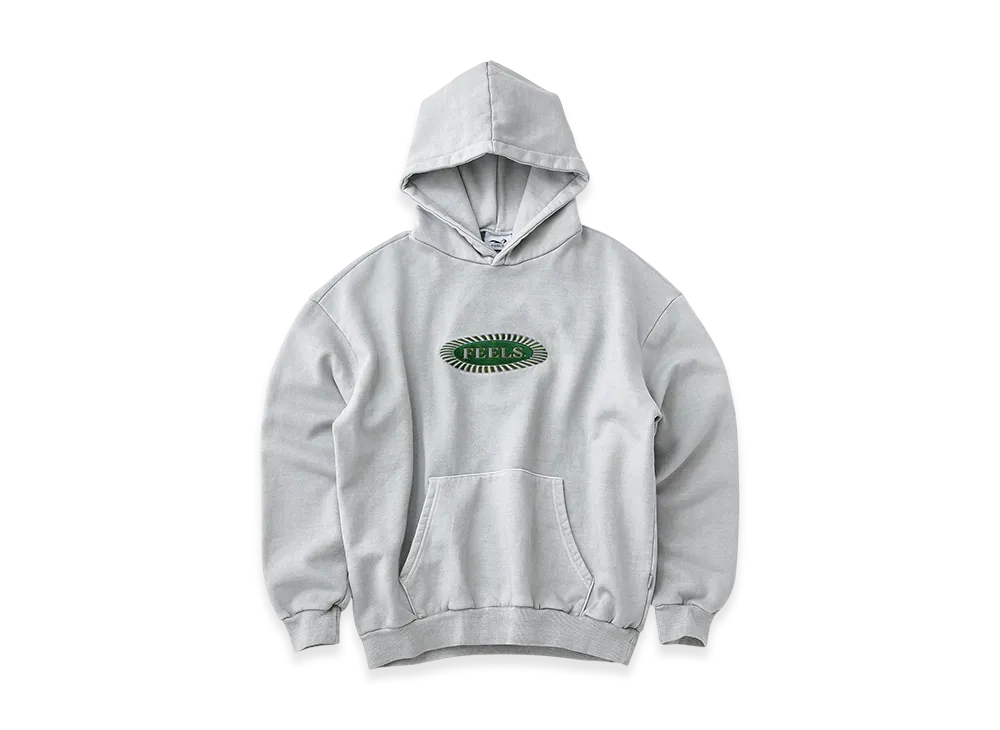 FEELS. Pigment Dye Hoodie "Light Gray"