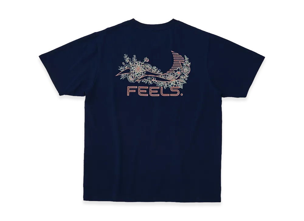 FEELS. Flower Logo Print T-Shirt "Navy"