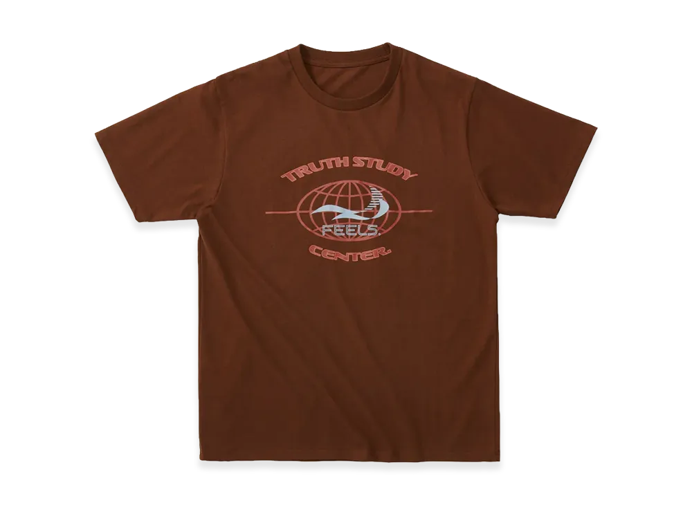 FEELS. Globe Logo Print T-Shirt "Brown"