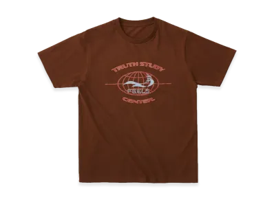 FEELS. Globe Logo Print T-Shirt "Brown"