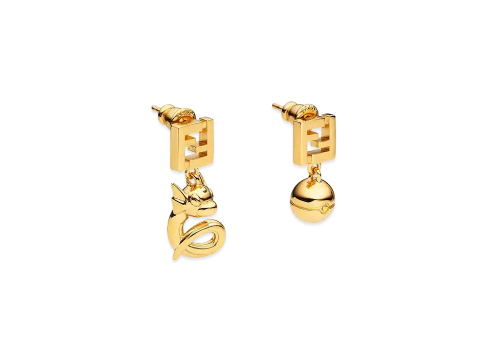 Pokemon x Fragment x FENDI Dratini Metal Earrings "Gold"
