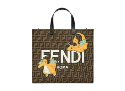 Pokemon x Fragment x FENDI Dragonite Tote Bag FF Fabric Bag "Multi Color"