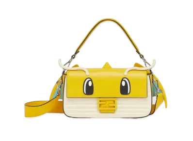 Pokemon x Fragment x FENDI Dragonite Baguette Nappa Leather Bag "Yellow"