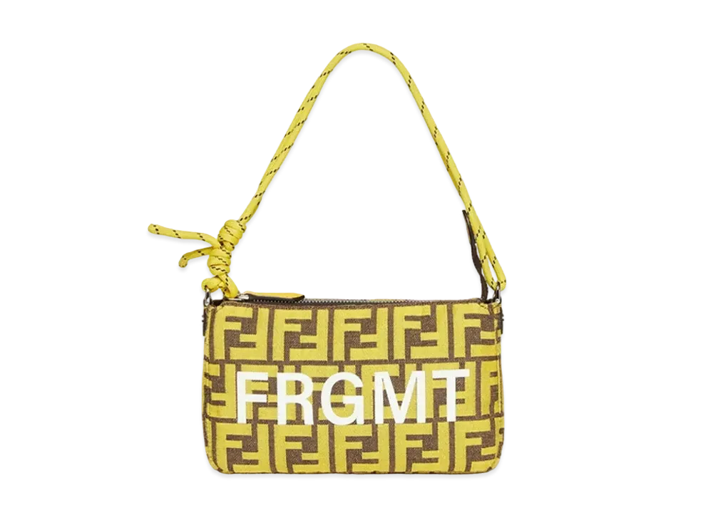 Fragment x FENDI Baguette Slim Clutch FF Fabric Bag "Yellow"