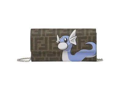 Pokemon x Fragment x FENDI Dratini Continental Wallet with Chain FF Fabric "Brown"