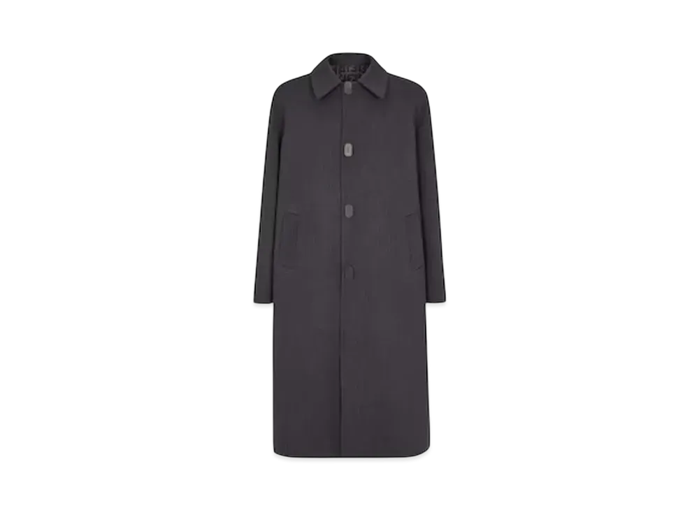 FENDI Men's Coat Wool Double Fabric "Blue"
