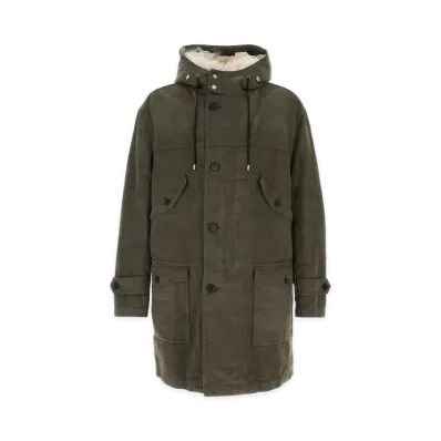 FENDI Cotton Parka Coat "Army Green"