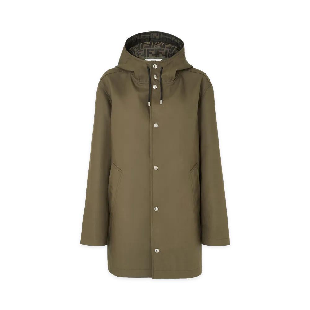 FENDI Coat Mac Logo "Verde"