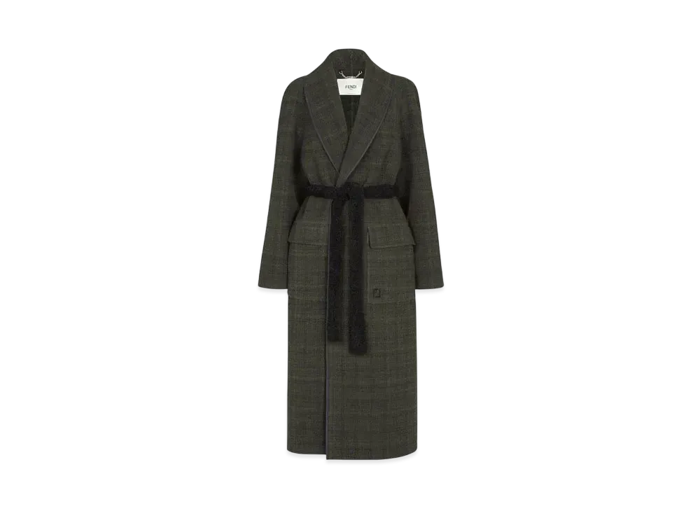 FENDI Women's Tweed Coat "Green"
