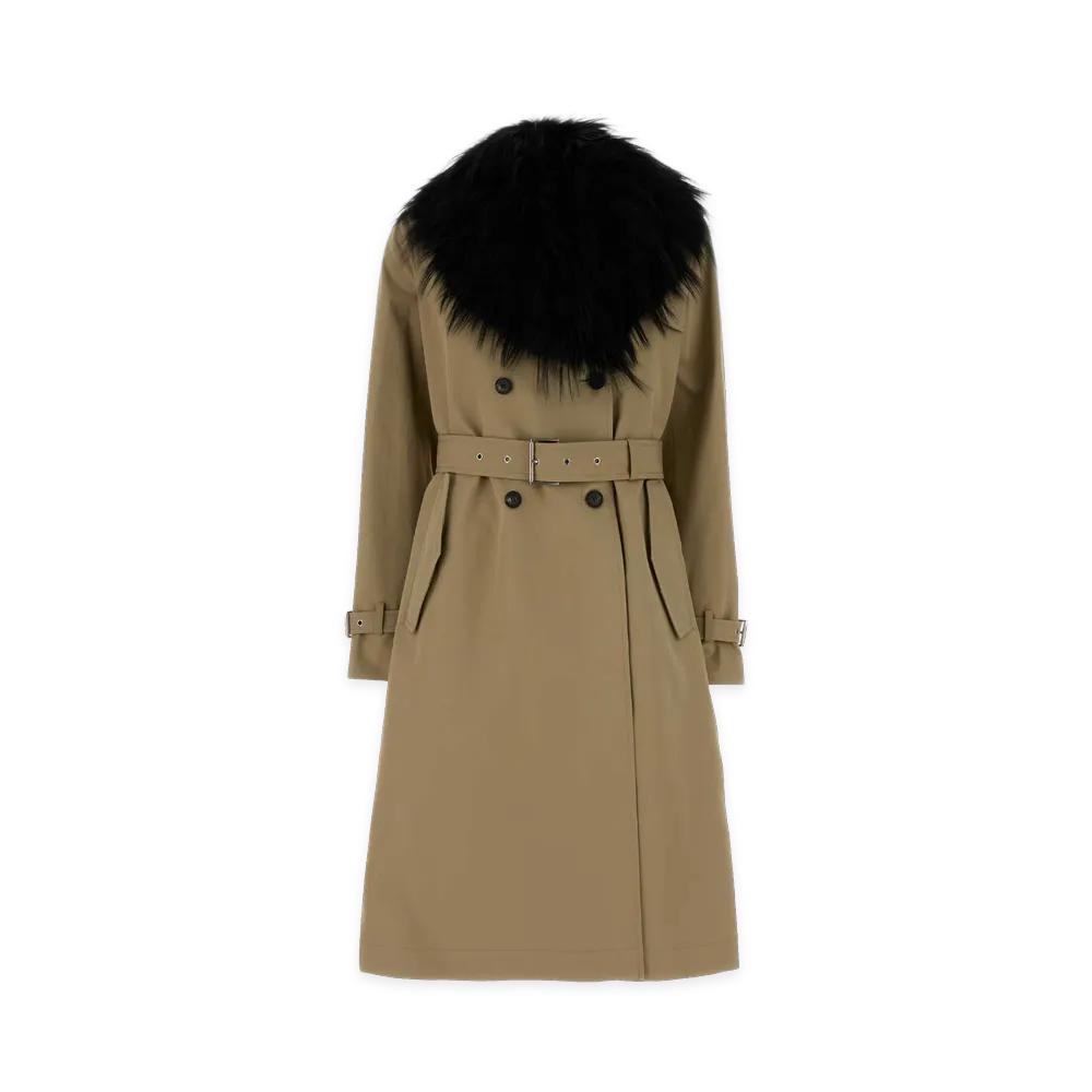FENDI Women's Cotton Trench Coat "Corda/Beige"