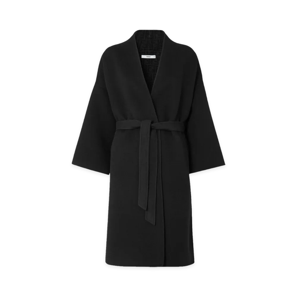 FENDI Women's Coat FF Double Wool "Black"