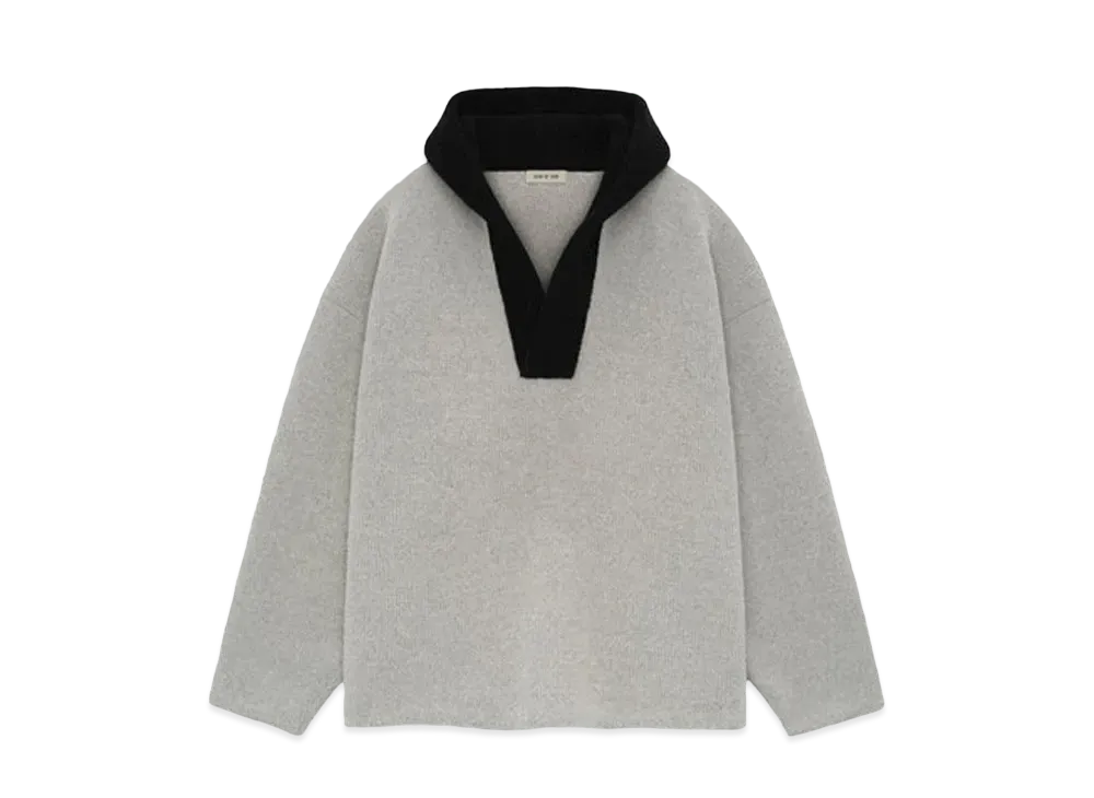 FEAR OF GOD Merino Boucle Polo Hoodie "Dove Grey"
