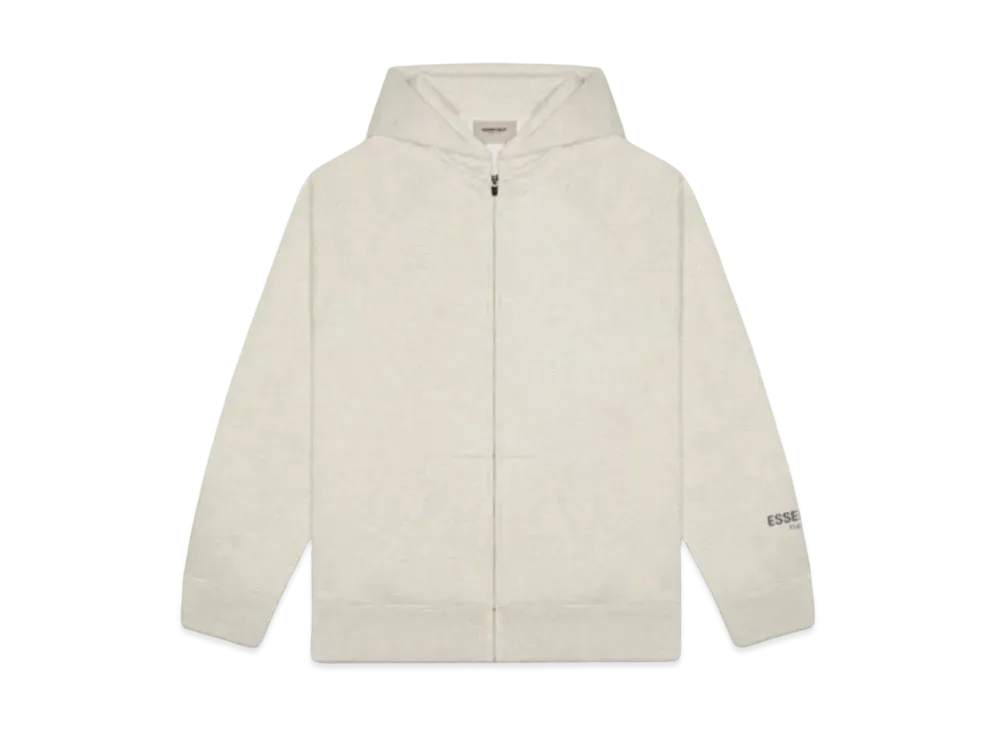 FEAR OF GOD 3D Silicon Applique Full Zip Up Hoodie "Oatmeal Heather"