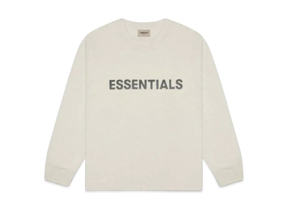 FEAR OF GOD ESSENTIALS 3D Silicon Applique Boxy Long Sleeve T-Shirt "Oatmeal"