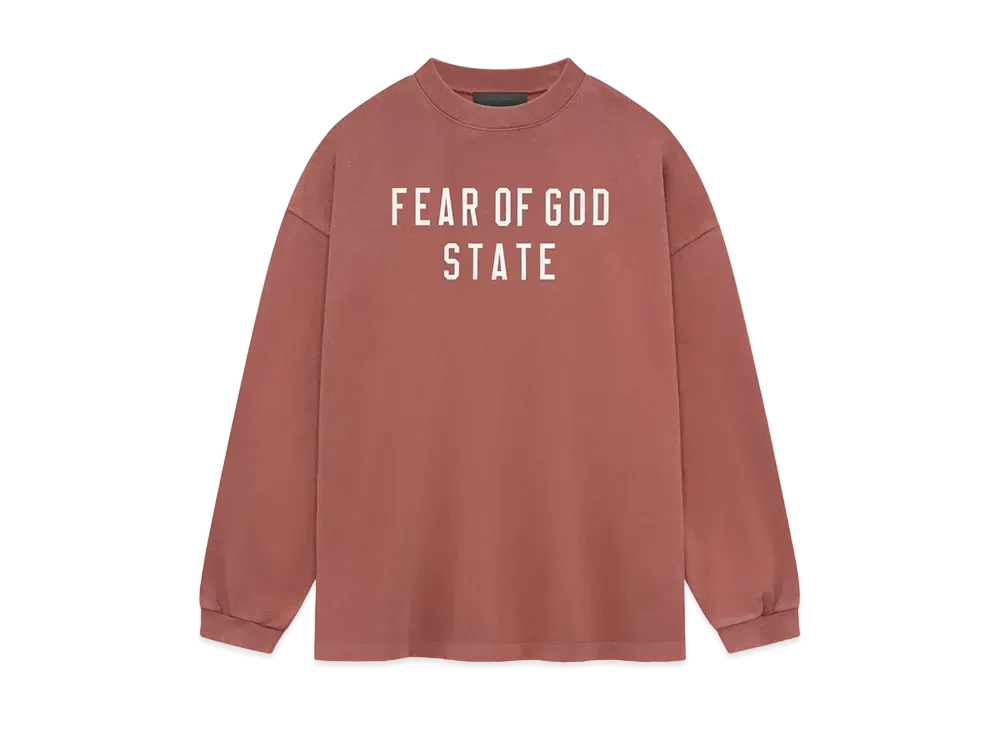 FEAR OF GOD Essential Heavy Longsleeve Tee "Crimson"