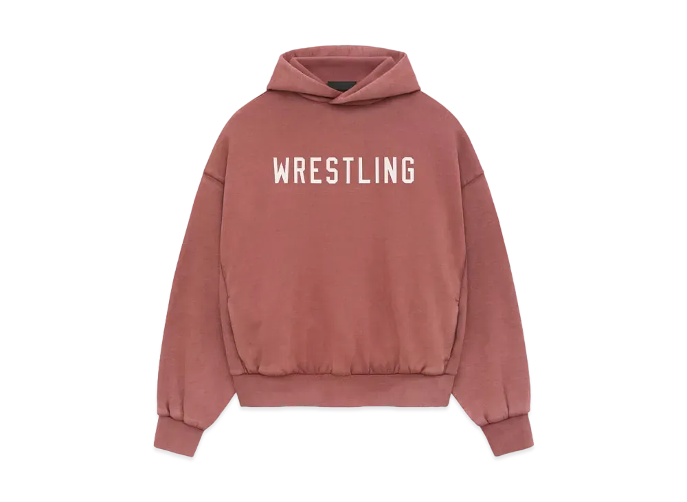 FEAR OF GOD Essentials Heavy Fleece Vintage Shrunken Hoodie "Crimson"