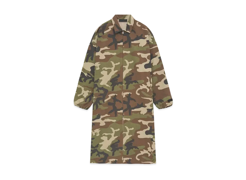 FEAR OF GOD Essential Military Nylon Trench Jacket "Woodland Camo"