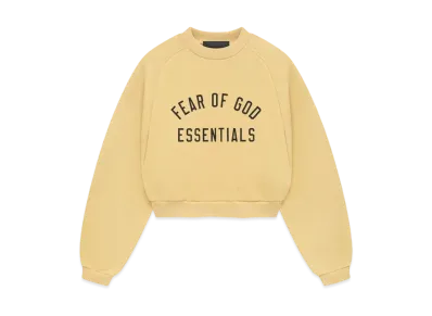 FEAR OF GOD Essentials Womens Fleece Cropped Crewneck "Amber"