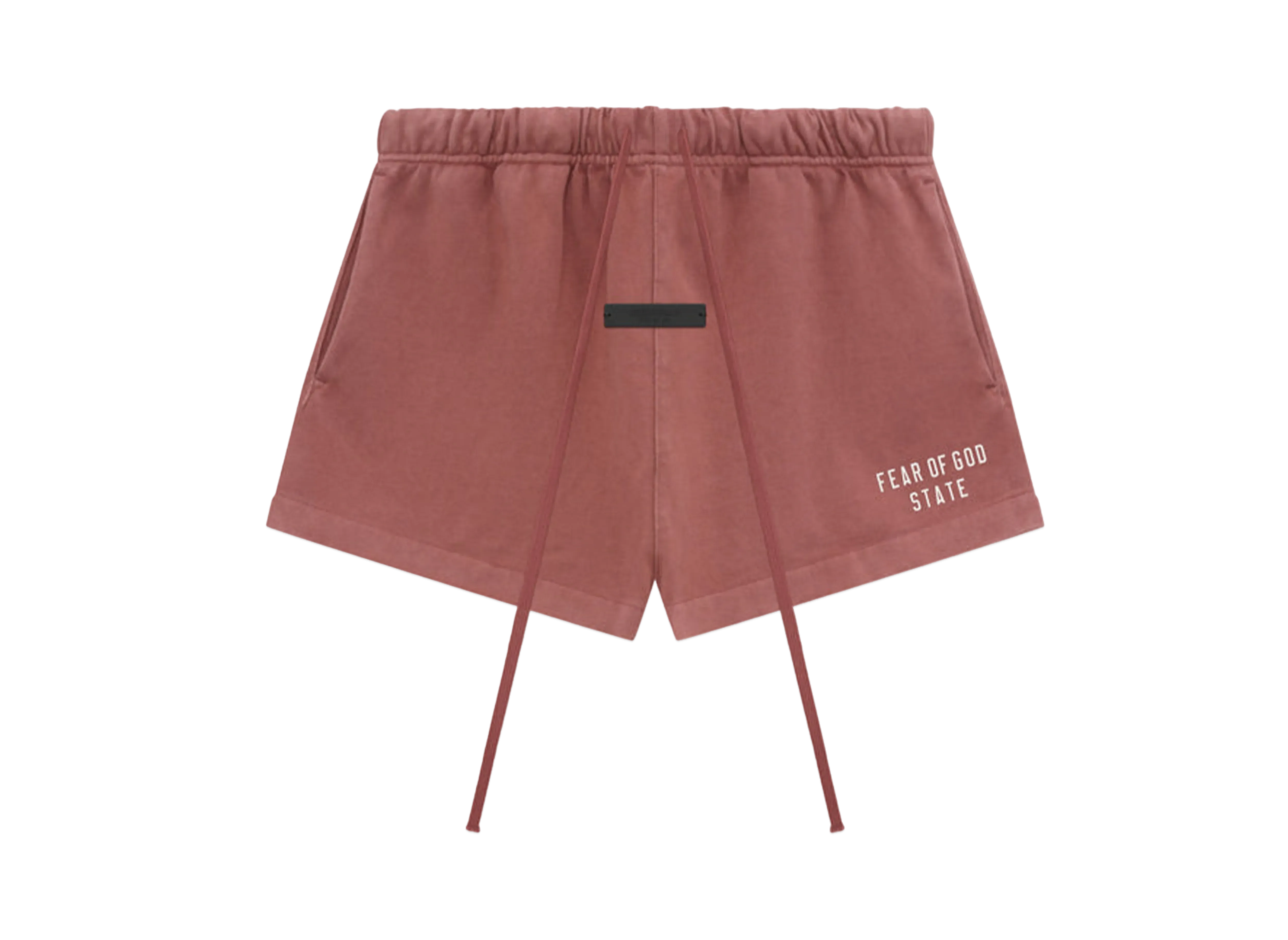 FEAR OF GOD Essentials Womens Heavy Jersey Running Shorts "Crimson"