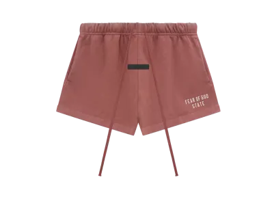 FEAR OF GOD Essentials Womens Heavy Jersey Running Shorts "Crimson"