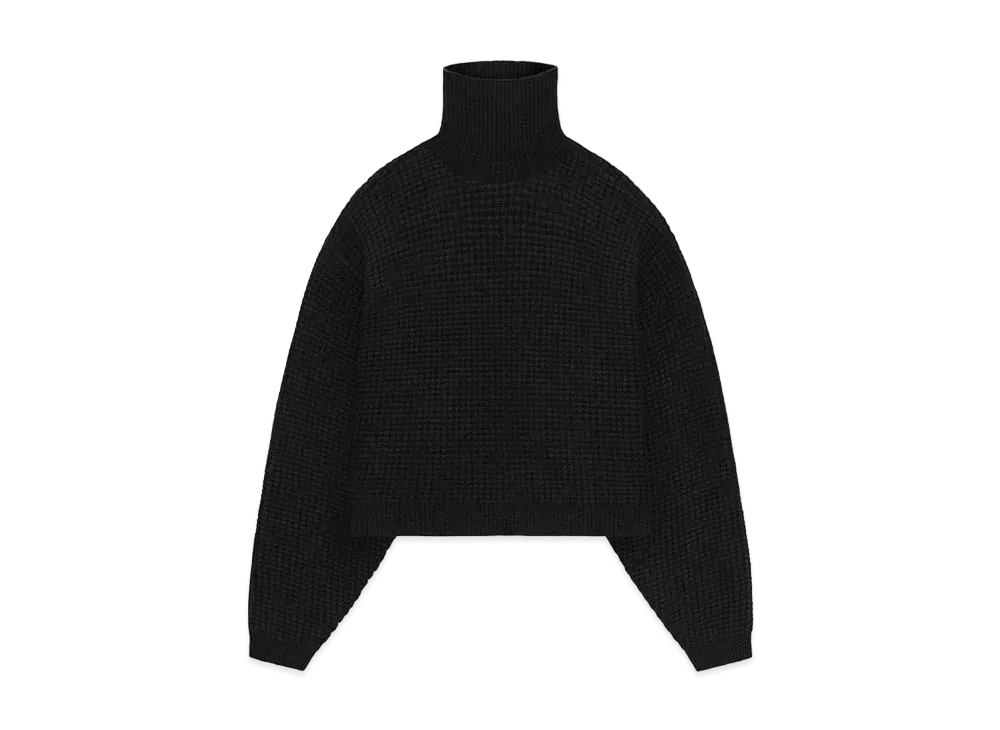 FEAR OF GOD Essentials Womens Waffle Turtleneck "Black"