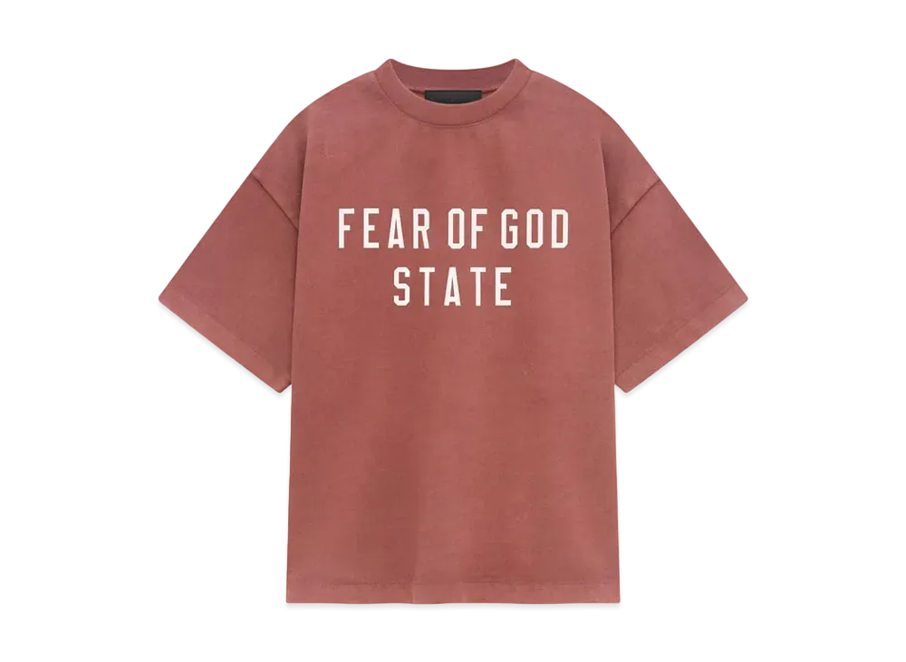 FEAR OF GOD Essentials Kids Heavy Crewneck Tee "Crimson"