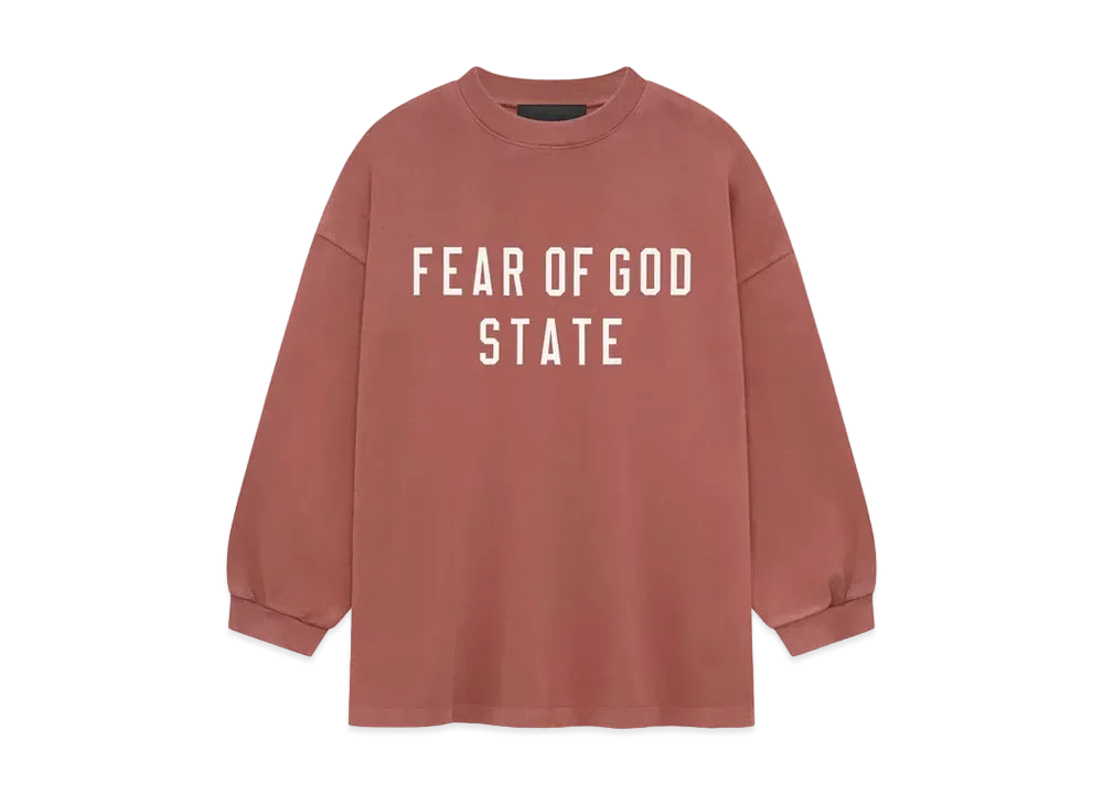 FEAR OF GOD Essentials Kids Heavy Longsleeve Tee "Crimson"