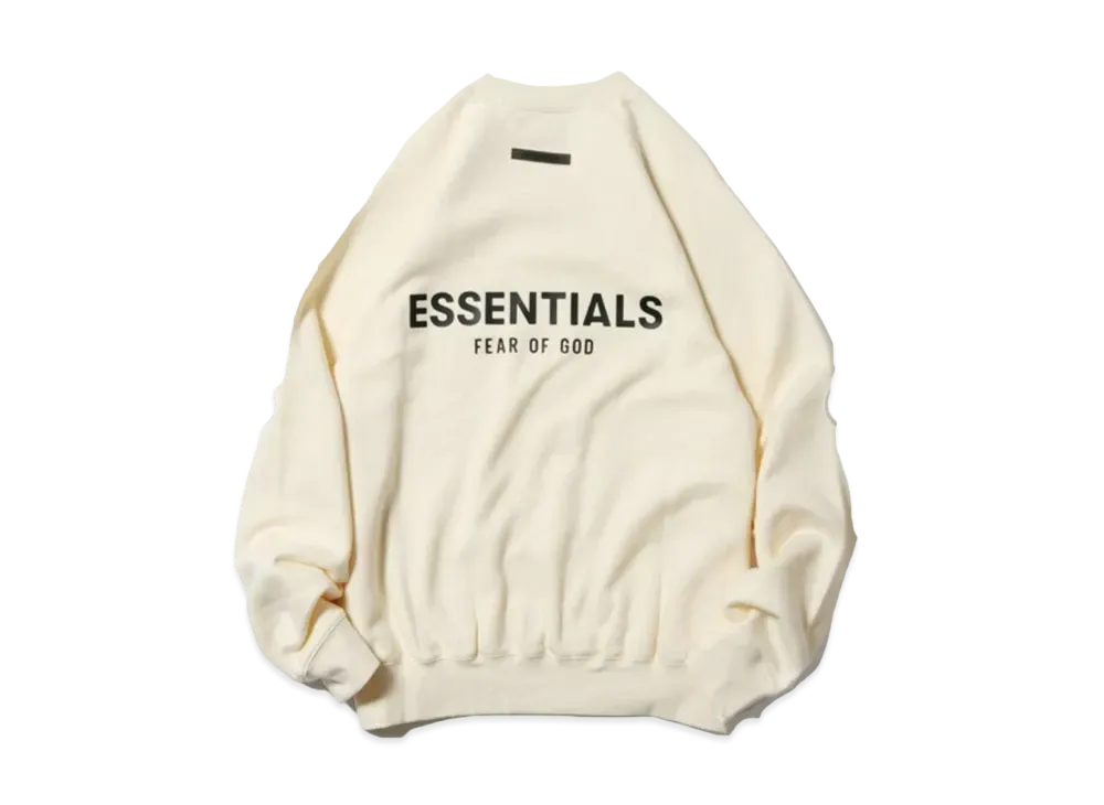 FEAR OF GOD Essentials Back Logo Crew Sweat Shirts "Cream"