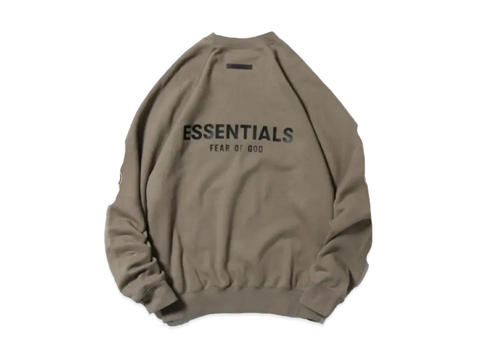 FEAR OF GOD Essentials Back Logo Crew Sweat Shirts "Dark Beige"