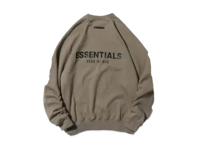 FEAR OF GOD Essentials Back Logo Crew Sweat Shirts "Dark Beige"