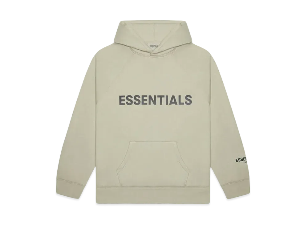 FEAR OF GOD ESSENTIALS 3D Silicon Applique Pullover Hoodie "Moss"