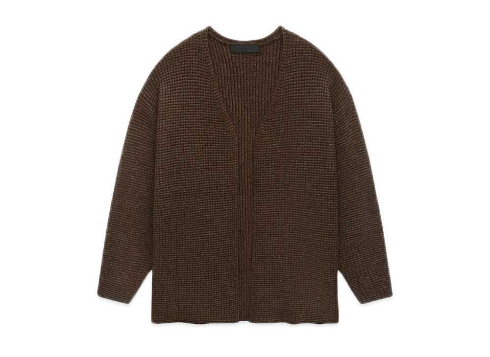 FEAR OF GOD Essentials Heavy Waffle Cardigan "Brown"